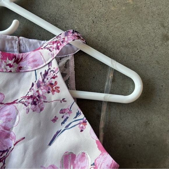 Rare Editions Big Girls Lace Back Floral Mikado Ballgown Hi Low Train | Size 16 - Picture 15 of 16